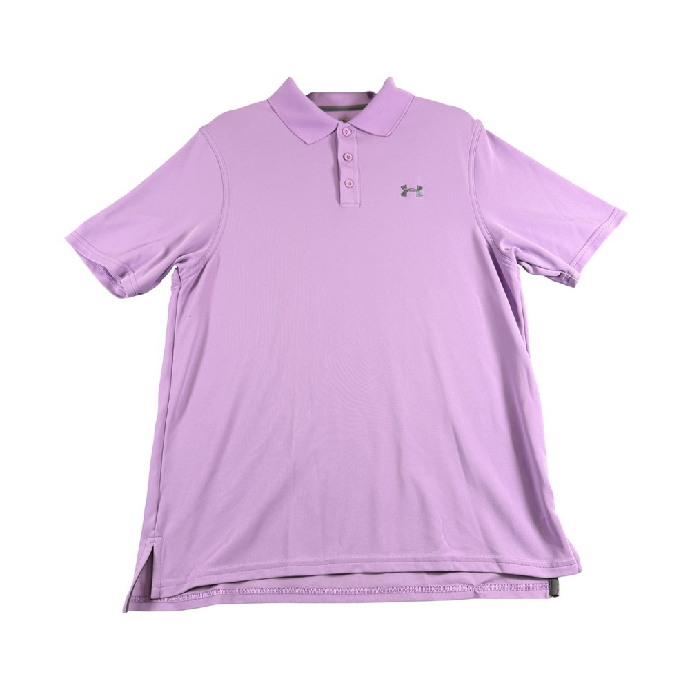 Under Armour Mens HeatGear Loose Fit Polo Shirt XL Purple Short Sleeve Golf Top